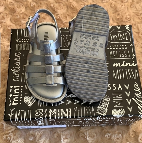 Mini Melissa Flox Shine Ballet Flat Sandals - Picture 4 of 4